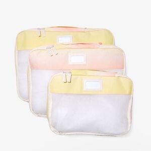 Calpak 3 piece Sorbet Yellow and Pink Travel Bags Set